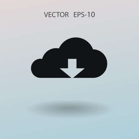 Flat icon of download cloud. vector illustrationのイラスト素材