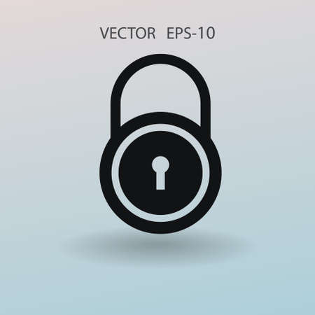 Flat icon of lock. vector illustrationのイラスト素材