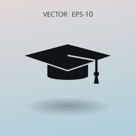 Flat  icon of graduate. vector illustrationのイラスト素材