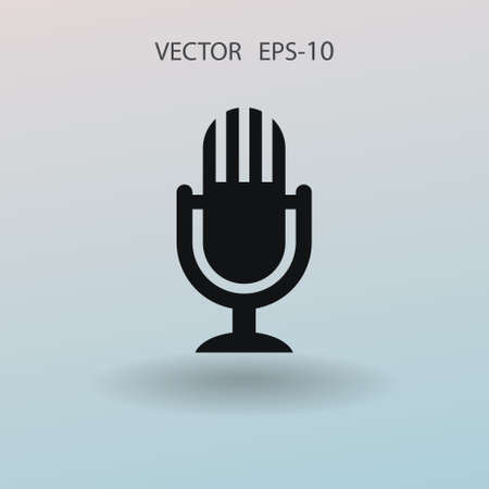 Flat  icon of microphone. vector illustrationのイラスト素材