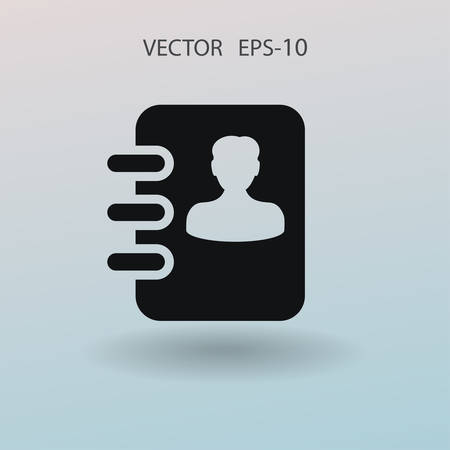 Flat icon of  contacts book. vector illustrationのイラスト素材