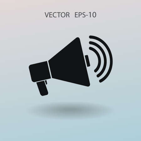 Flat icon of megaphone. vector illustrationのイラスト素材