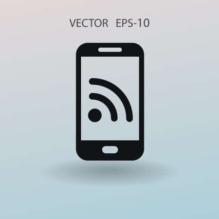 RSS mobile icon. vector illustrationのイラスト素材