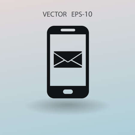 Mobile mail icon. vector illustrationのイラスト素材