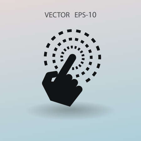 Flat Hand Touch icon, vector illustrationのイラスト素材