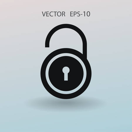 Flat icon of unlock. vector illustrationのイラスト素材