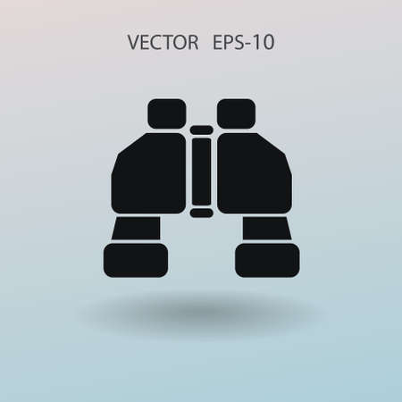 Flat long shadow Binoculars icon, vector illustrationのイラスト素材