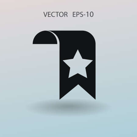 Flat long shadow Favorite bookmark icon, vector illustrationのイラスト素材