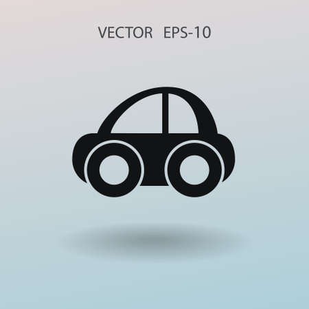 Flat long shadow Car icon, vector illustrationのイラスト素材