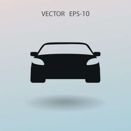Flat long shadow Car icon, vector illustrationのイラスト素材