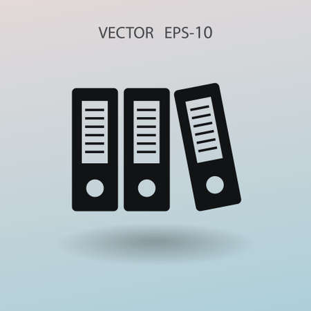 Flat long shadow Row of binders icon, vector illustrationのイラスト素材