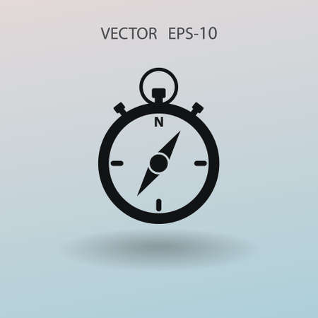 Flat long shadow Stopwatch icon, vector illustrationのイラスト素材