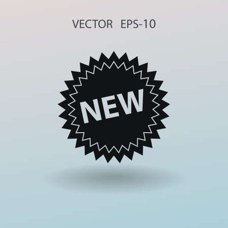 Flat New label icon, vector illustrationのイラスト素材