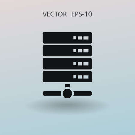 Flat Computer Server icon, vector illustrationのイラスト素材