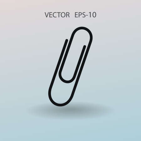 Flat Paperclip icon, vector illustrationのイラスト素材