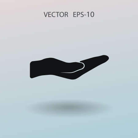 Flat Holding palm icon, vector illustrationのイラスト素材
