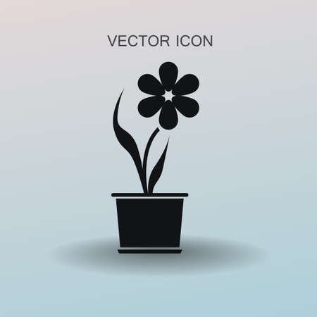 potted plant flower icon vector illustrationのイラスト素材