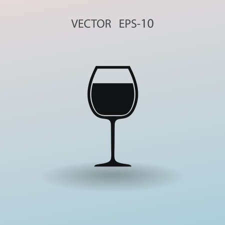 Flat a wine glass icon, vector illustrationのイラスト素材