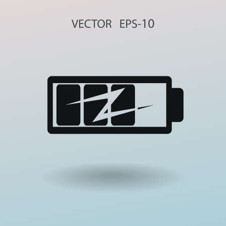 flat battery icon, vector illustrationのイラスト素材