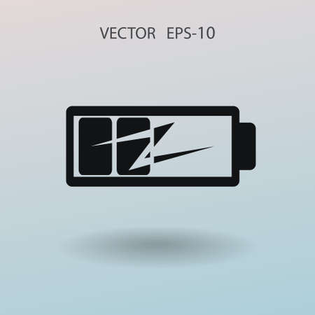 Flat battery low power icon, vector illustrationのイラスト素材