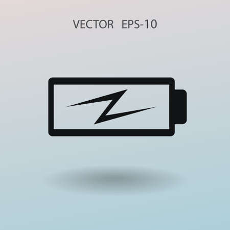 Flat battery low power icon, vector illustrationのイラスト素材
