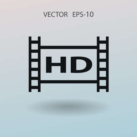 Flat icon of hd video. vector illustrationの写真素材