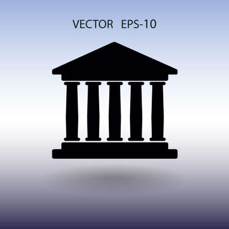 Flat  icon of bank building. vector illustrationのイラスト素材