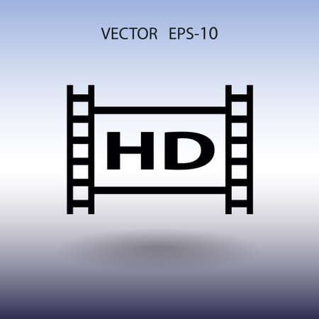 Flat icon of hd video. vector illustrationのイラスト素材