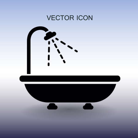 bathtub and shower vector illustrationのイラスト素材