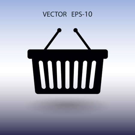 Flat  icon of shopping basket. vector illustrationのイラスト素材