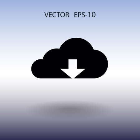 Flat icon of download cloud. vector illustrationのイラスト素材