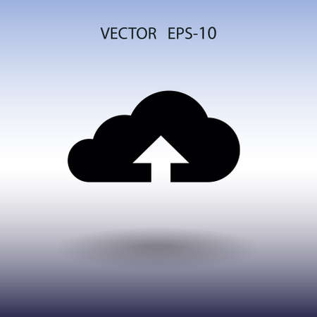 Flat icon of upload cloud. vector illustrationのイラスト素材