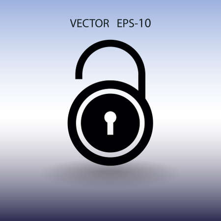 Flat icon of unlock. vector illustrationのイラスト素材