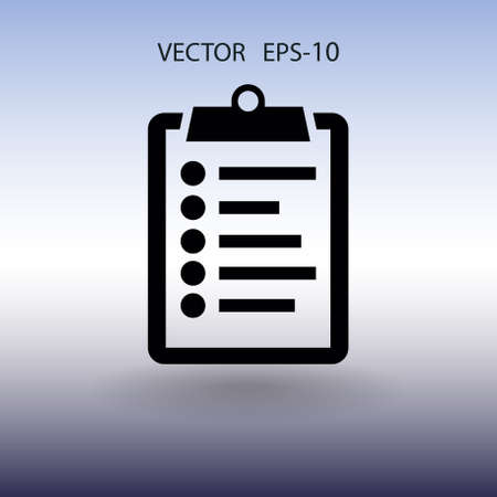 Flat icon of clipboard. vector illustrationのイラスト素材