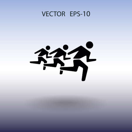 Flat icon of running mans. vector illustrationのイラスト素材