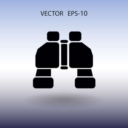 Flat long shadow Binoculars icon, vector illustrationのイラスト素材
