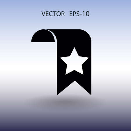 Flat long shadow Favorite bookmark icon, vector illustrationのイラスト素材