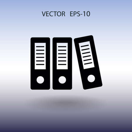 Flat long shadow Row of binders icon, vector illustrationのイラスト素材