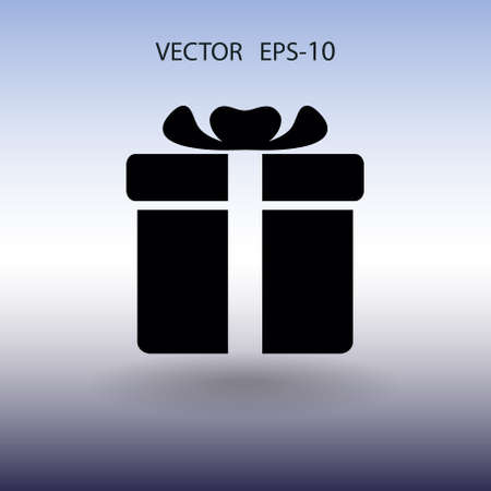 Flat long shadow Gift box icon, vector illustrationのイラスト素材