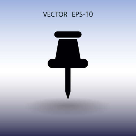 Flat long shadow Pushpin icon, vector illustrationのイラスト素材