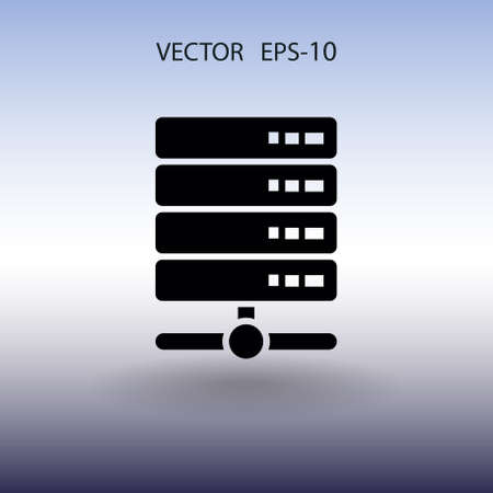 Flat Computer Server icon, vector illustrationのイラスト素材