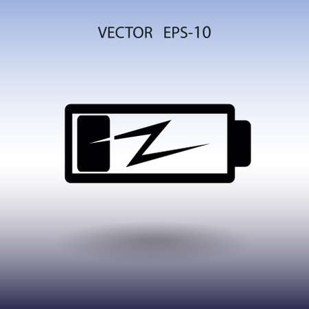 Flat battery low power icon, vector illustrationのイラスト素材