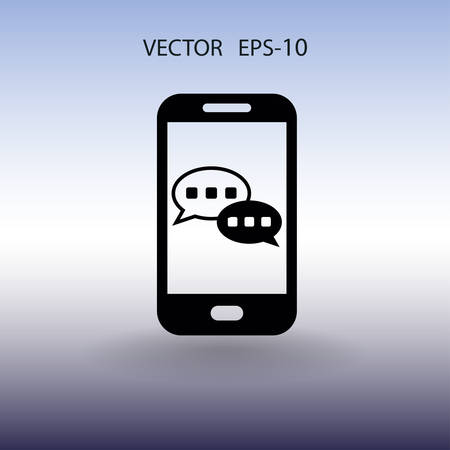 mobile chatting icon. vector illustrationのイラスト素材