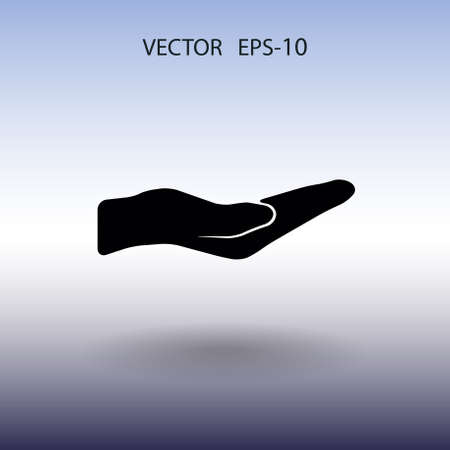 Flat Holding palm icon, vector illustrationのイラスト素材