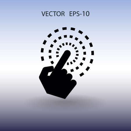Flat Hand Touch icon, vector illustrationのイラスト素材