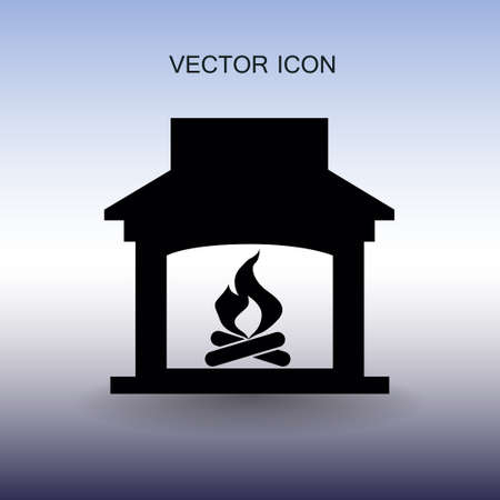 burning fireplace icon vector illustrationのイラスト素材