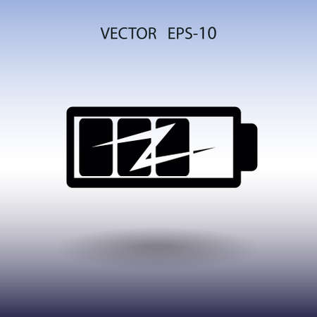 flat battery icon, vector illustrationのイラスト素材