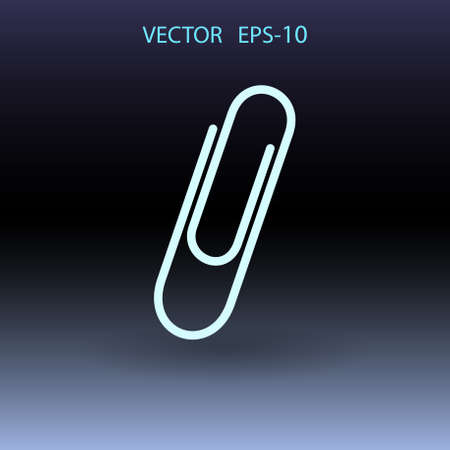 Flat Paperclip icon, vector illustrationのイラスト素材