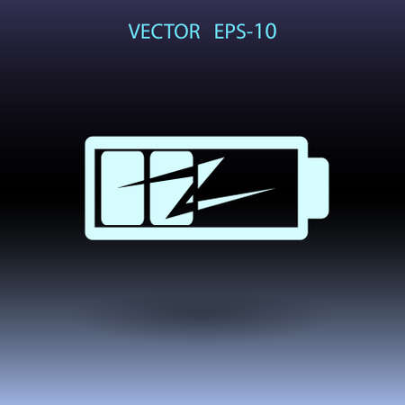 Flat battery low power icon, vector illustrationのイラスト素材
