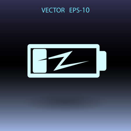 Flat battery low power icon, vector illustrationのイラスト素材